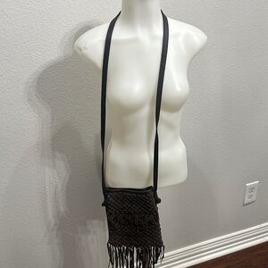 Elegant Black Fringe Crossbody Bag